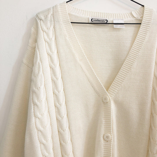 Cable Knit Oversized Cardigan - Upcycled Aviary