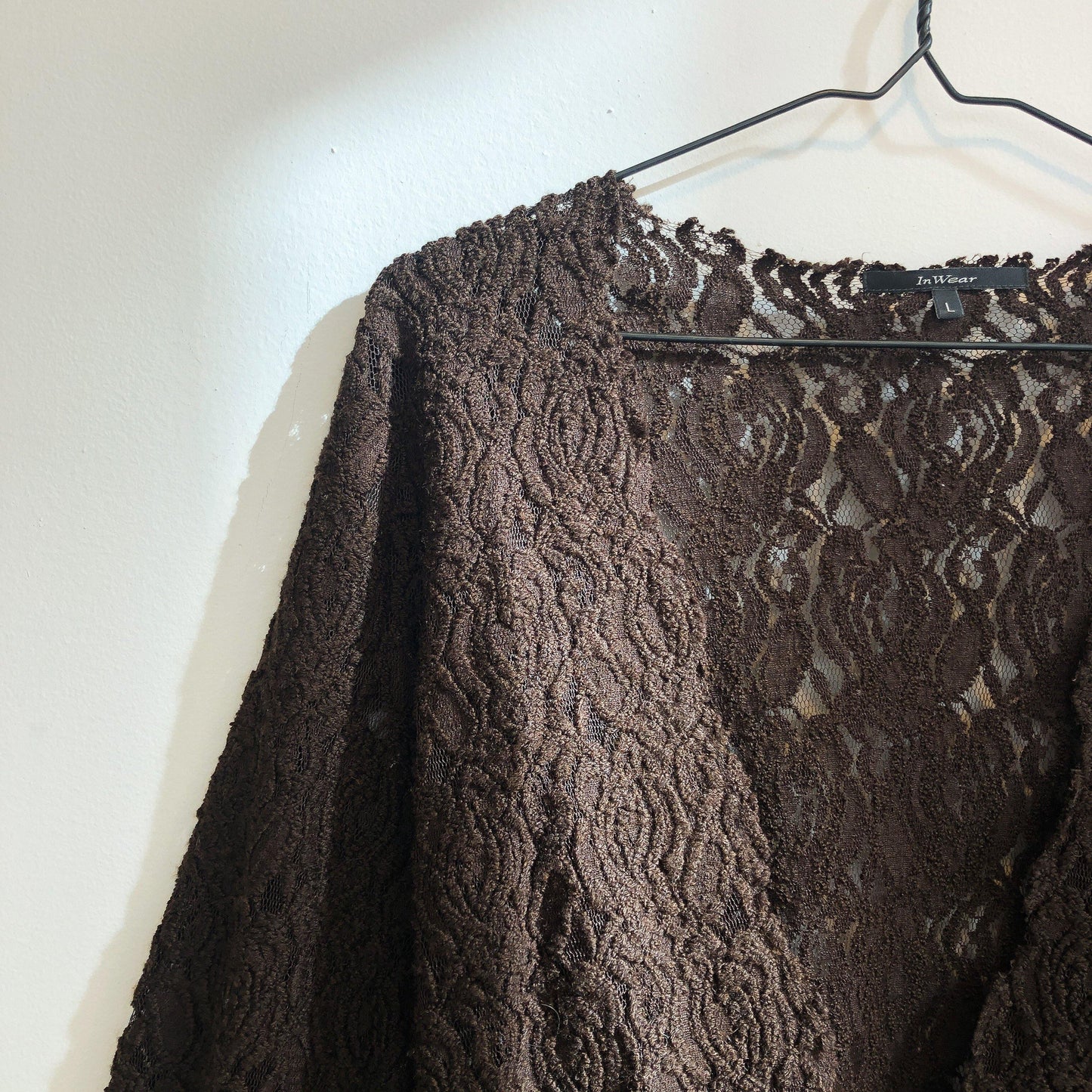 Chocolate Brown Lace Cardigan - Upcycled Aviary