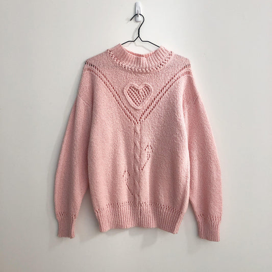 Heart Hand Knit Sweater - Upcycled Aviary