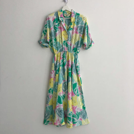 Vintage 80s Pastel Maxi Dress