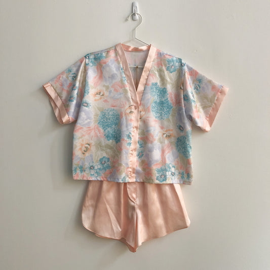 Floral Silk PJ Shorts Set